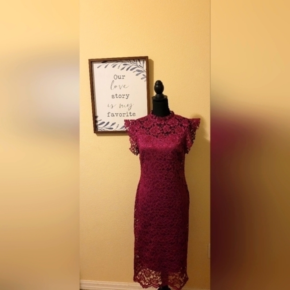 Floral lace print dress